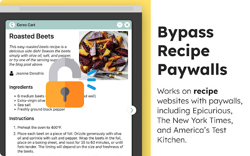 Recipe Reader & Grocery Finder | Ceres Cart screenshot