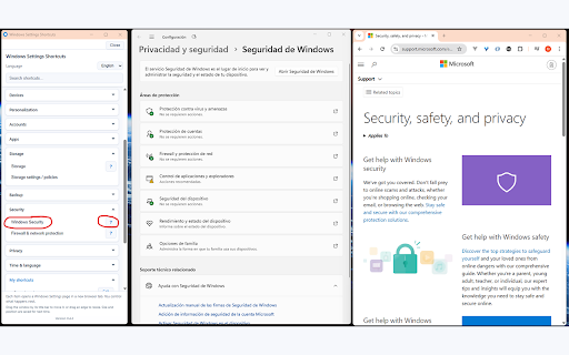 Windows Settings Shortcuts screenshot
