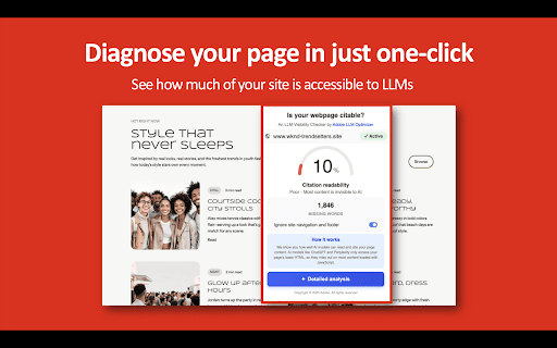 AI Content Visibility Checker, powered by Adobe Brand Visibility screenshot
