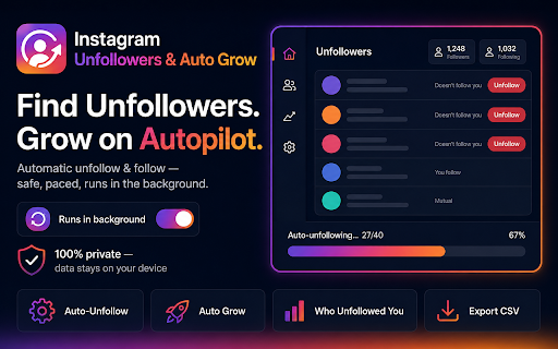 Instagram Unfollowers & Auto Grow screenshot