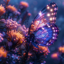 Magical forest butterfly icon