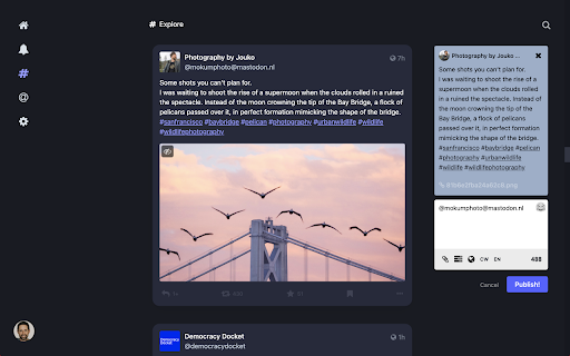 Simplify Mastodon screenshot