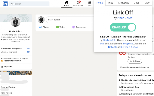 LinkOff - Filter and Customizer for LinkedIn™ screenshot