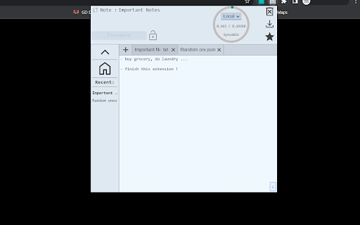 Note Pad Extension screenshot