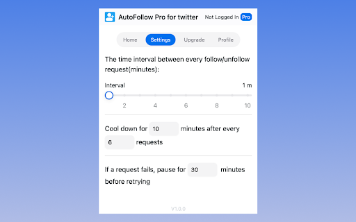 Twitter AutoFollow Pro screenshot