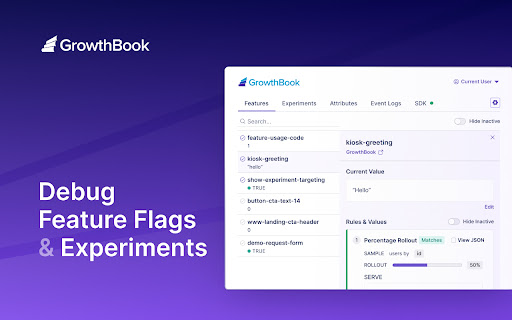 GrowthBook DevTools screenshot