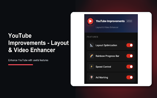 YouTube Improvements – Layout & Video Enhancer screenshot