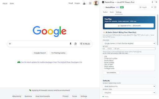RedactFlow — Local PDF Privacy Tool screenshot