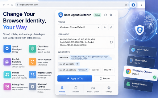 User-Agent Switcher & Manager Pro screenshot