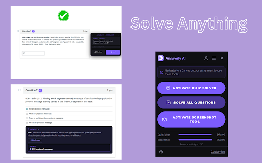 Answerly AI — Canvas Homework & Quiz Solver screenshot