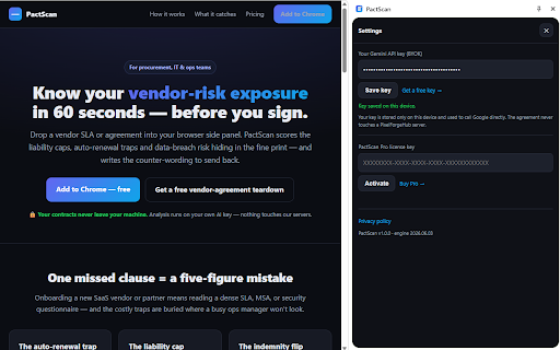 PactScan — Vendor Agreement Risk Scanner screenshot