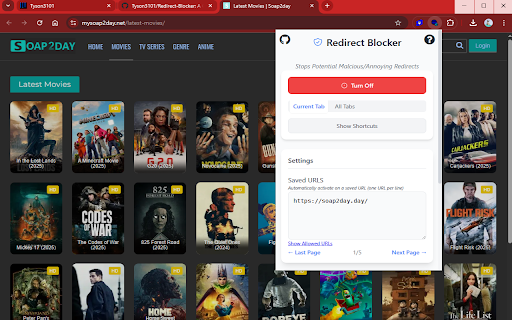 Redirect Blocker screenshot