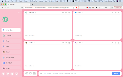 MultiGPT - Access All chatbots at once screenshot