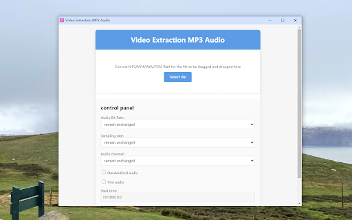 Extract MP3 audio from video screenshot