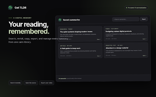 Get TLDR - AI Summarizer & Content Management screenshot