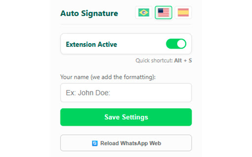 Assinatura Automática para WhatsApp screenshot