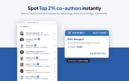 TOPSCINET: Top 2% Scientist Badge screenshot