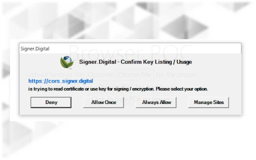 Signer.Digital Digital Signature, PKI screenshot
