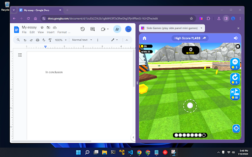 Side Games - play mini games in the side panel screenshot