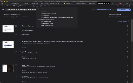 Playwright Chrome Recorder screenshot