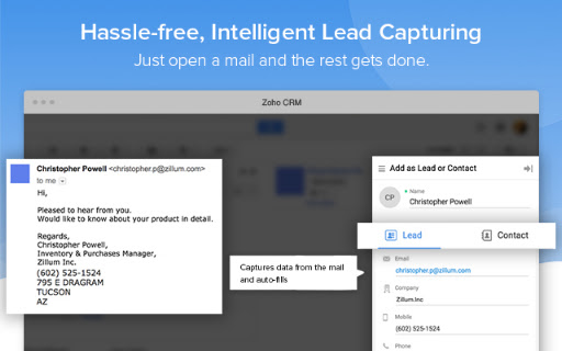 Zoho CRM for Gmail screenshot