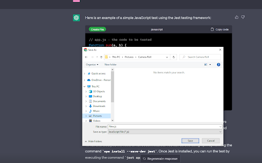 ChatGPT Code Downloader screenshot