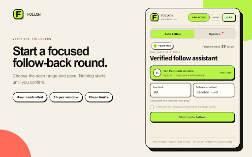 Follow Wall - X Follow-Back Assistant screenshot