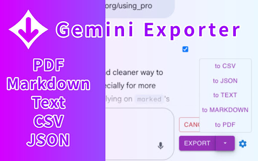 AI Chat Exporter: Gemini to PDF, MD and more screenshot