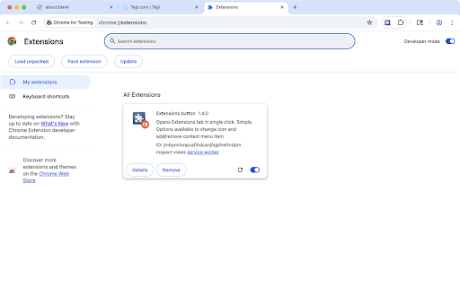 Extensions button screenshot