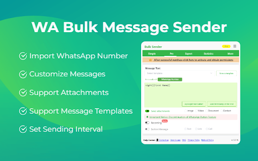 WA Bulk Message Sender screenshot