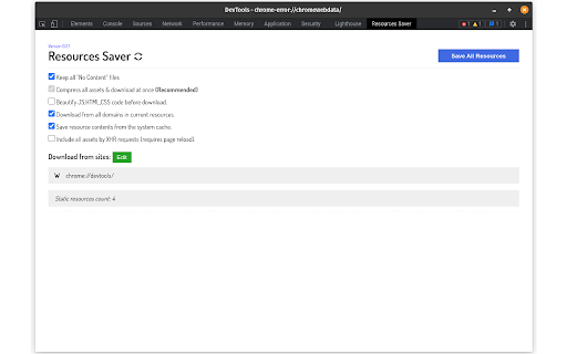 Resources Saver screenshot