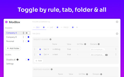 ModBox – Modify headers, block requests screenshot