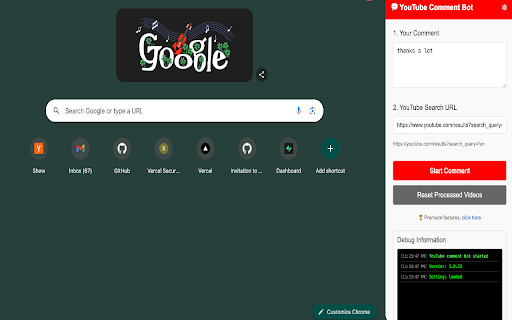 YouTube Comment Bot screenshot