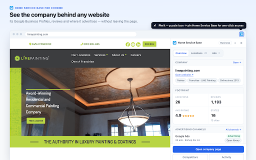 Home Service Base — Company & Ads Lookup screenshot