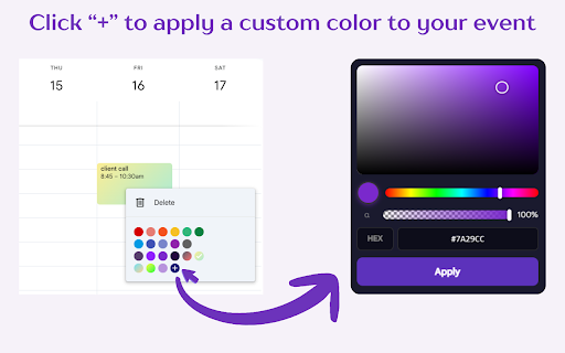 Custom Labels & Colors for Calendar screenshot