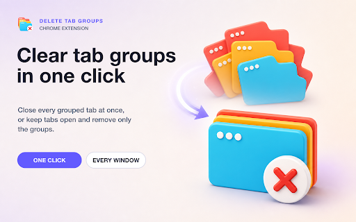 Delete Tab Groups: Tab Manager, Close Tabs & One Click Browser Cleanup Tool screenshot