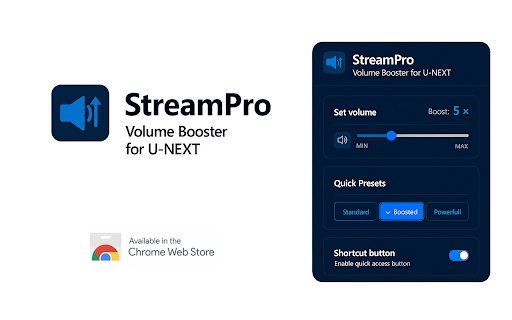 StreamPro: Volume Booster works with U-NEXT screenshot