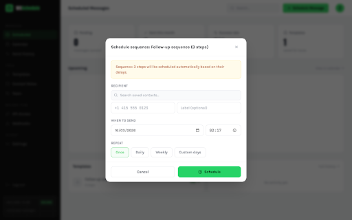 WASchedule — WhatsApp Scheduler & CRM screenshot
