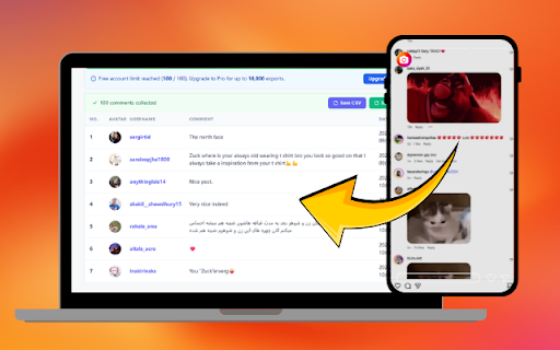 IG Comment Export Tool screenshot