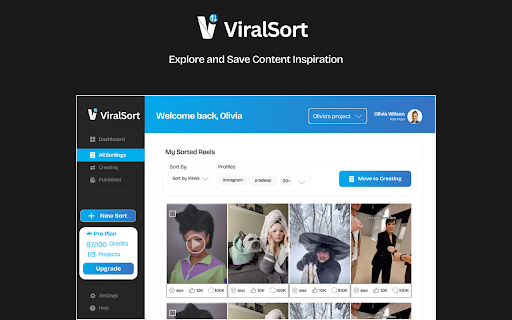 ViralSort - Sort Instagram Reels & Manage in One Dashboard. screenshot