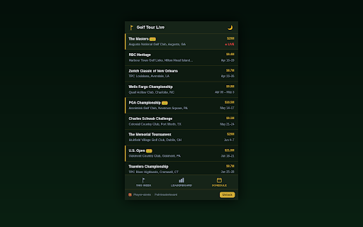 Golf Tour Live — PGA Scores & Schedule screenshot