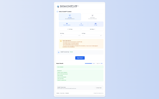ChatGPT to PDF - One-Click Export & Batch Save screenshot