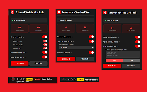 Enhanced YouTube Mod Tools screenshot
