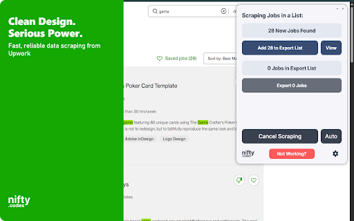 U-Freelance Scraper: Export Jobs, Profiles, Portfolios & More screenshot