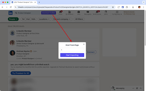 Profile Scraper for LinkedIn™ screenshot