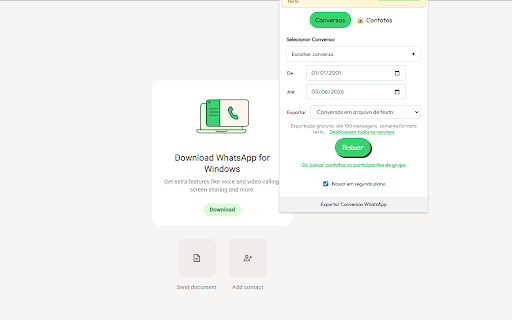 Exportar Conversas WhatsApp - Salvar Histórico screenshot