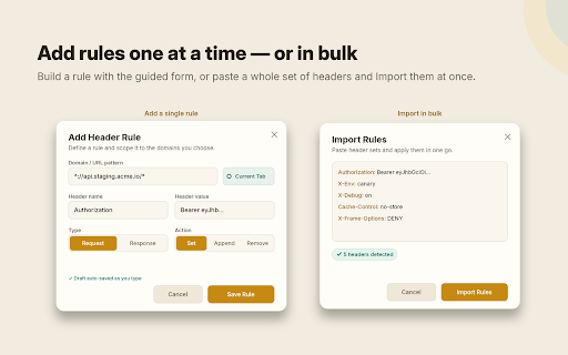 Modify Header screenshot