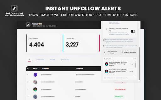 TokGuard AI for TikTok - Smart Unfollow Manager screenshot