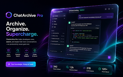 ChatArchive Pro - AI Chat Exporter screenshot