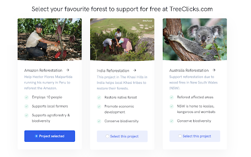 TreeClicks - Plant Trees while Shopping screenshot